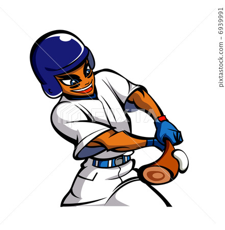 Close Up Of Man Playing Baseball Stock Illustration