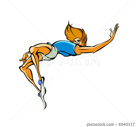 Side view of man jumping Side view of man jumping 6940337