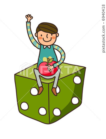 Close-up of boy sitting on dice Close-up of boy sitting on dice 6940418