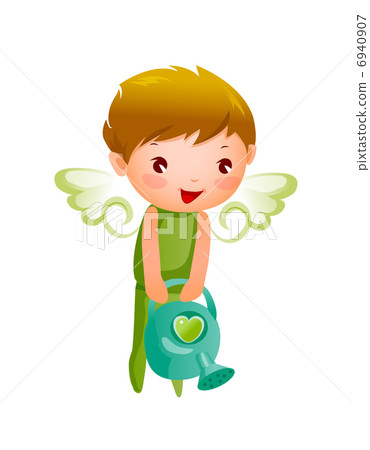 Close-up of boy holding watering can 6940907
