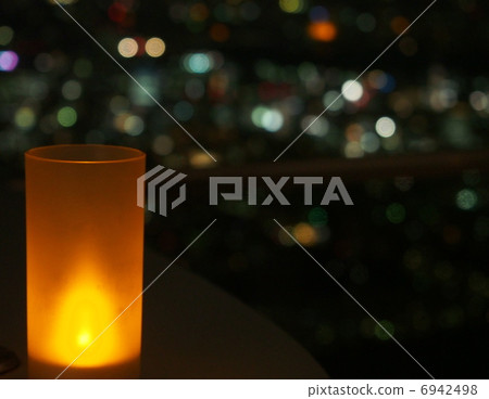 Night view and candle Night view and candle 6942498