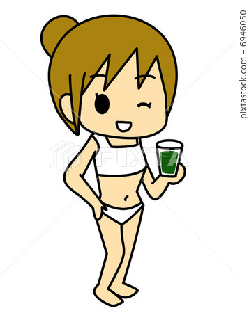 一個女人用蔬菜汁 一個女人用蔬菜汁 6946050