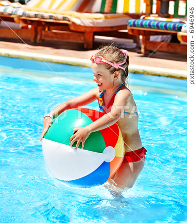 Children swimming in pool. Children swimming in pool. 6946946