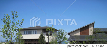 Blue sky and house 6947364