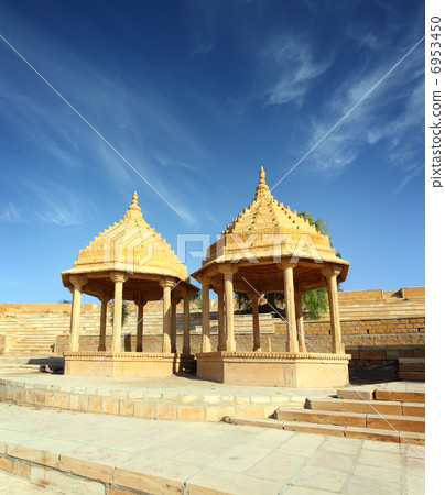 old jain cenotaph in jaisalmer india 6953450