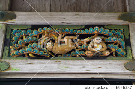 The teachings of the three monkeys of Nikko Toshogu Shrine 6956387