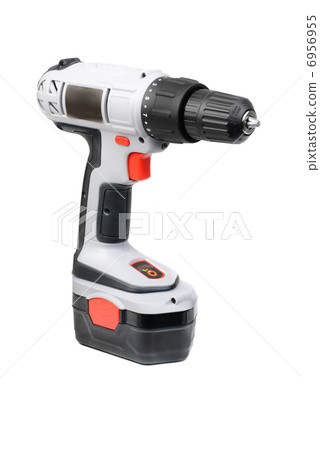 Battery screwdriver isolated on white background Battery screwdriver isolated on white background 6956955