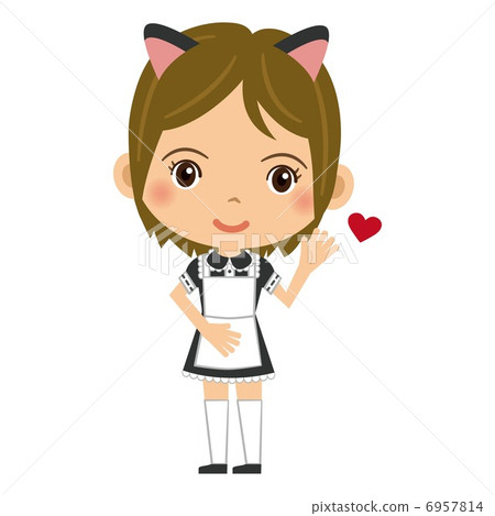 A woman in a maid dress 6957814