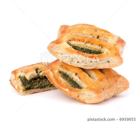 Puff pastry bun isolated on white background. 6959055