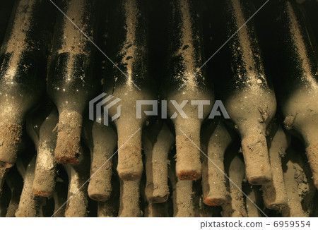 Collection wine in basement under the layer of dust 6959554