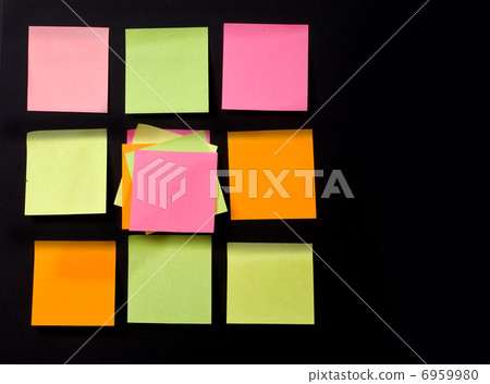 Group of colored note Group of colored note 6959980