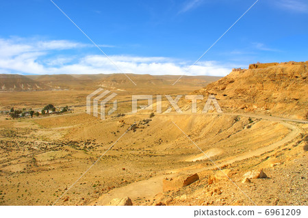 Rocky hill and valley at Negev desert in Israel. 6961209