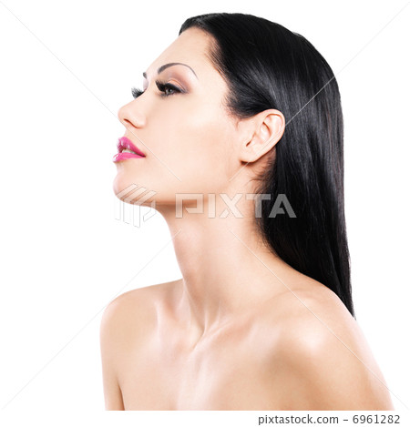 Beautiful woman cares of the skin face Beautiful woman cares of the skin face 6961282