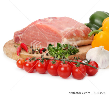 raw meat with vegetables 6963590