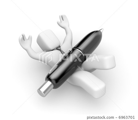 Businessman and pen Businessman and pen 6963701