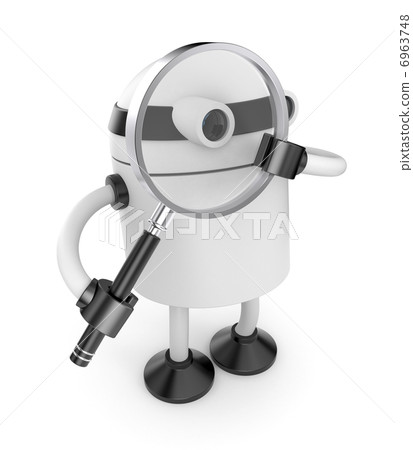 Robot with magnify glass Robot with magnify glass 6963748