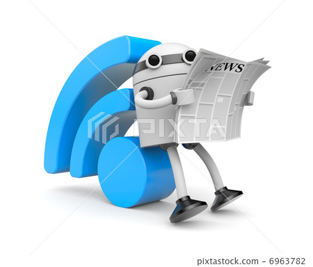 Robot reading RSS news Robot reading RSS news 6963782