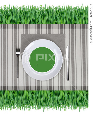 empty plate with fork and knife empty plate with fork and knife 6963895
