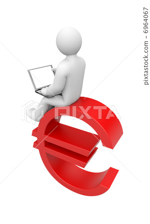 Person work on laptop. Finance metaphor 6964067