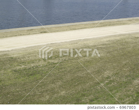 Murogawa riverbed walking path 6967803