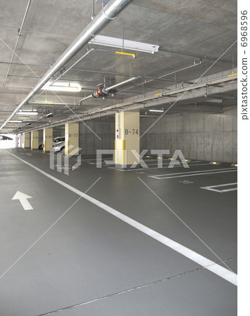Concrete in underground parking lot 6968596
