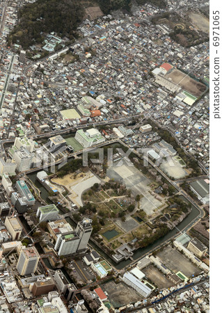 Shizuoka city Aerial view of Sunpu Park near the city center Shizuoka city Aerial view of Sunpu Park near the city center 6971065