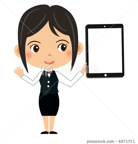 A woman with a tablet 6971751