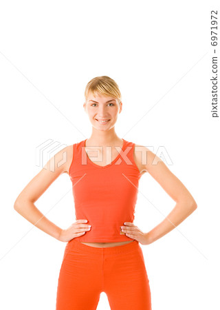 Beutiful sporty woman isolated on white background 6971972