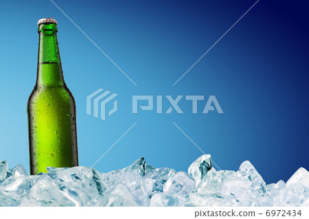 Beer Bottle with water drops on the white Beer Bottle with water drops on the white 6972434