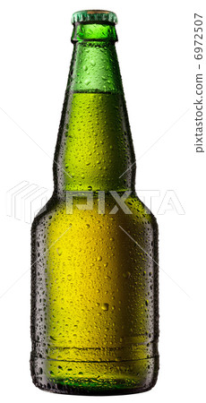 Beer Bottle with water drops on the white Beer Bottle with water drops on the white 6972507