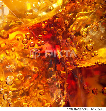Close up view of the ice cubes in cola 6972549