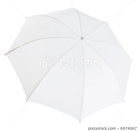 white photo umbrella isolated with clipping path included 6974067