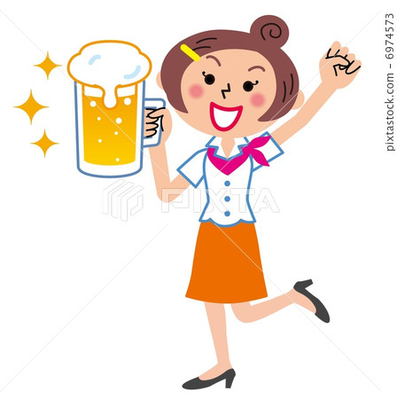 Cheers beer woman illustration 6974573
