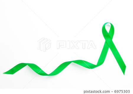 Green awareness ribbon with trail 6975303