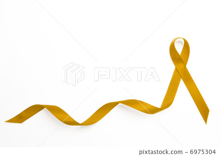 Yellow awareness ribbon with trail Yellow awareness ribbon with trail 6975304
