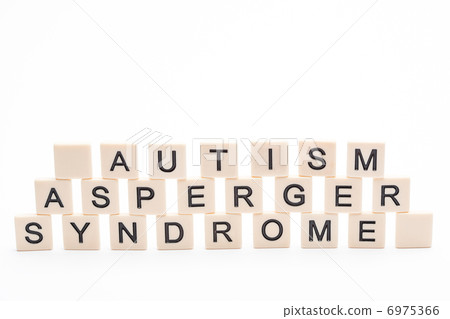 Autism asperger syndrome spelled out in plastic letter pieces 6975366