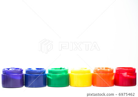 Rainbow paint pots in a row for gay pride 6975462