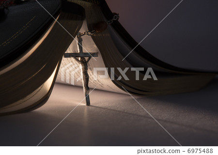 Crucifix propping open the bible 6975488