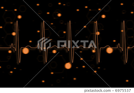 Orange ECG line Orange ECG line 6975537