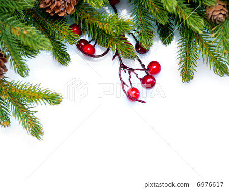 Christmas. Evergreen Fir tree Border Design Christmas. Evergreen Fir tree Border Design 6976617