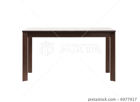 Wooden table on white 6977917