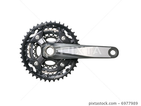 Bike crankset and chainring isolated 6977989