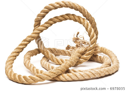 ship rope and knot isolated on white background 6978035