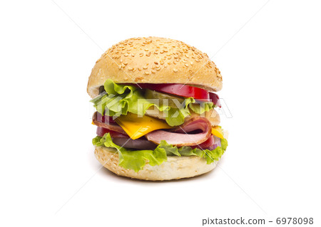 big hamburger isolated on white 6978098