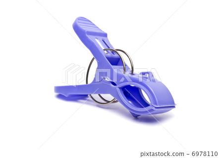 plastic clothes pin on a white background 6978110