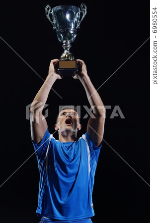 soccer players celebrating victory 6980554