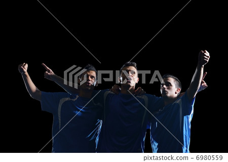 soccer players celebrating victory soccer players celebrating victory 6980559