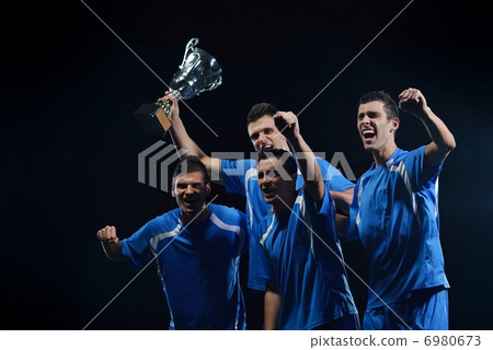 soccer players celebrating victory soccer players celebrating victory 6980673