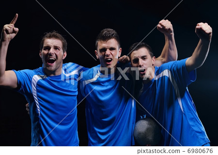 soccer players celebrating victory soccer players celebrating victory 6980676