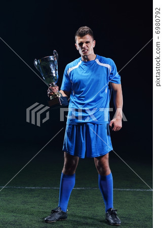 soccer players celebrating victory 6980792